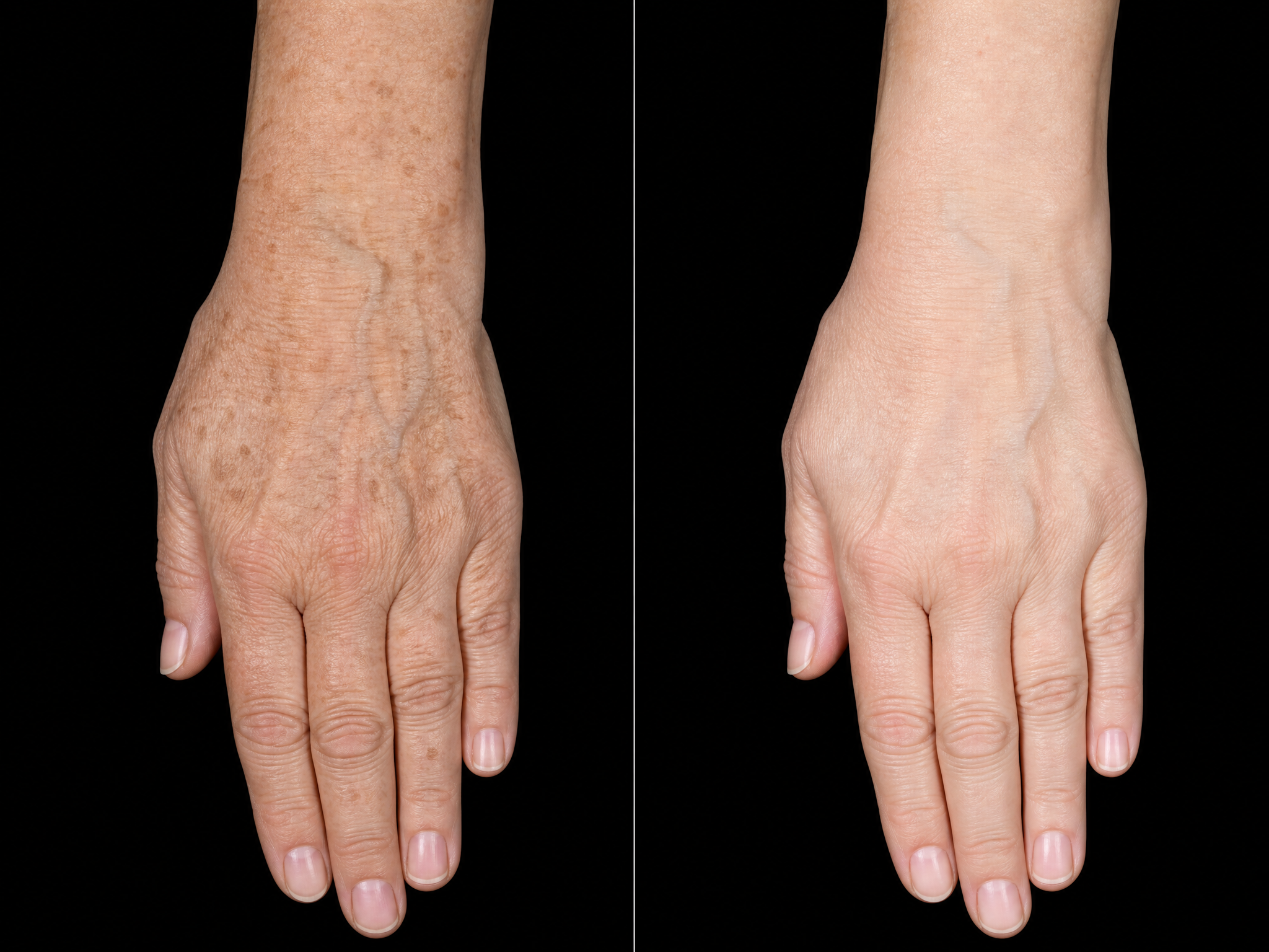 Hand before and after using YouthLift