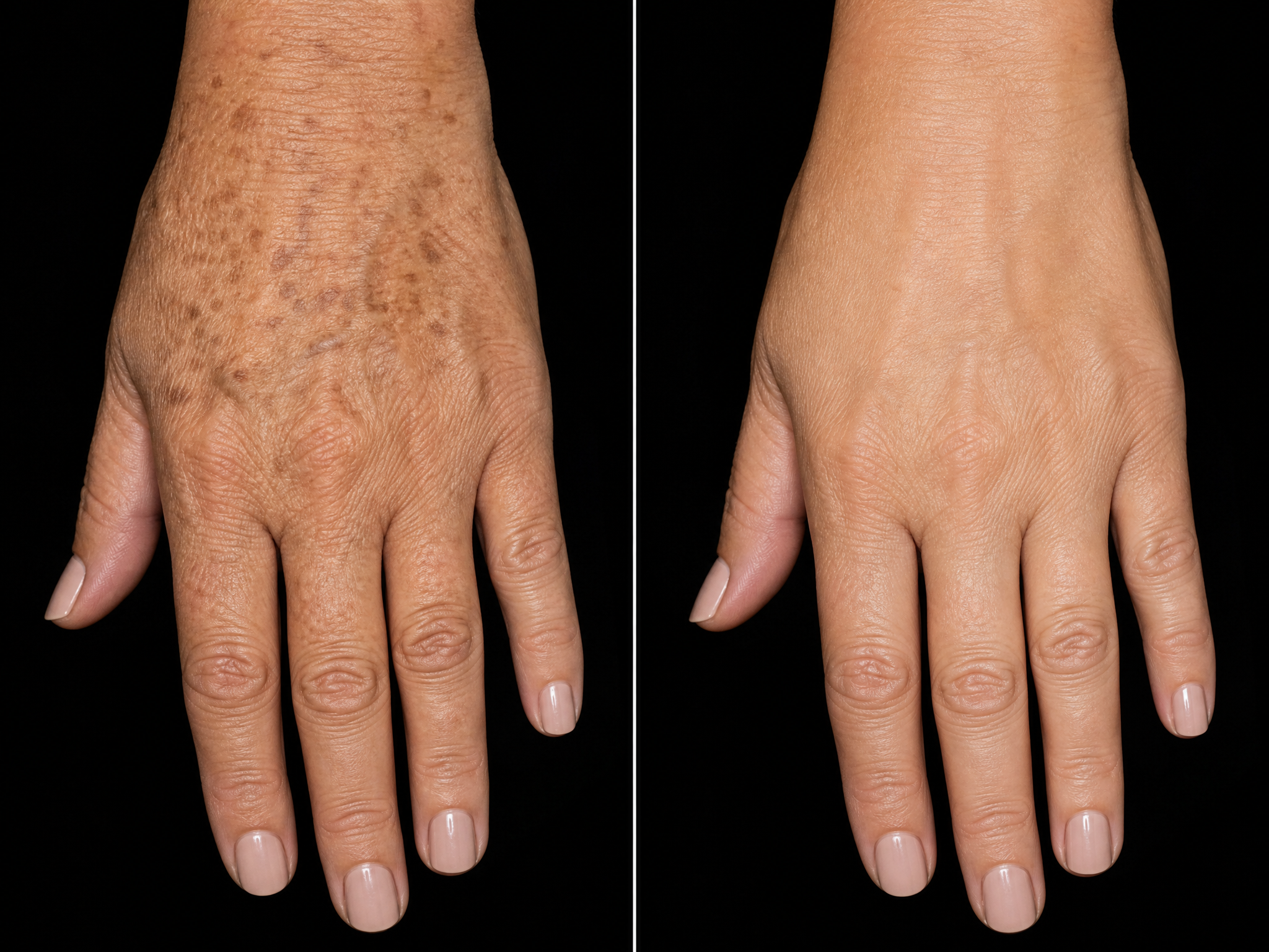 Hand before and after using YouthLift