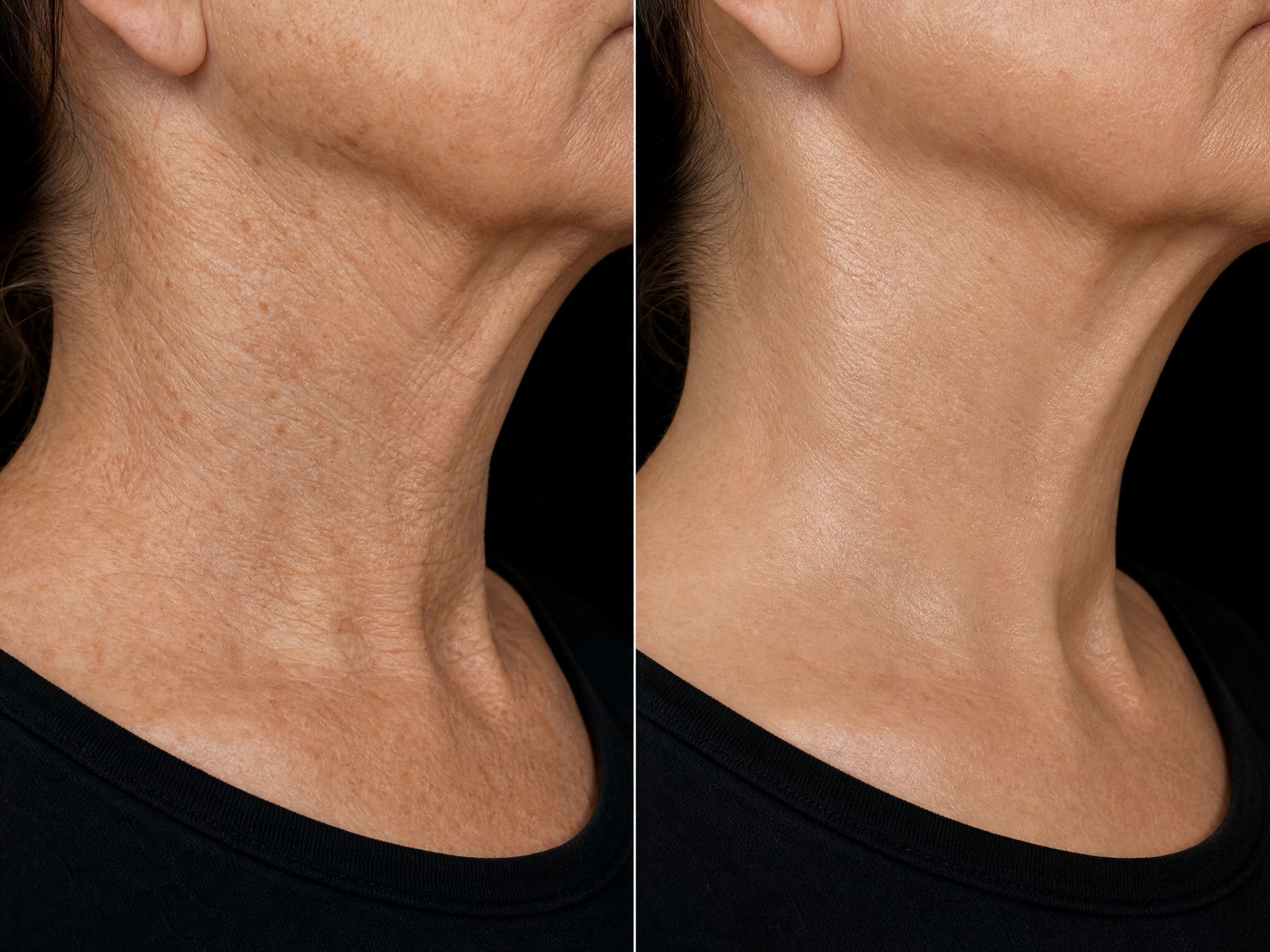 Neck before and after using YouthLift