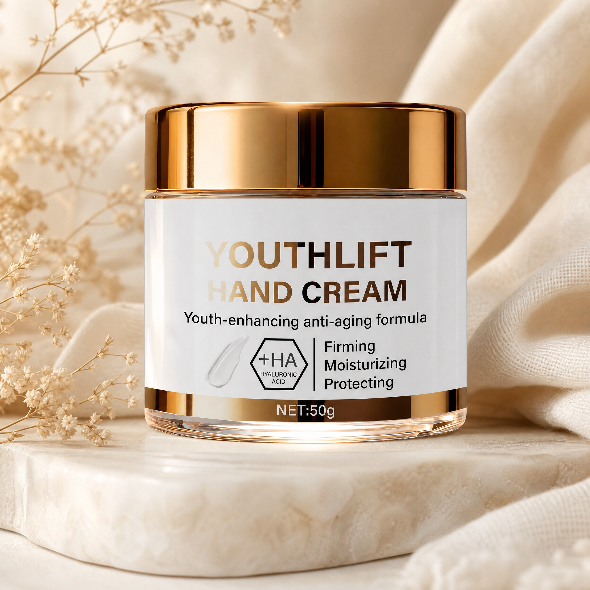 YouthLift jar with botanicals